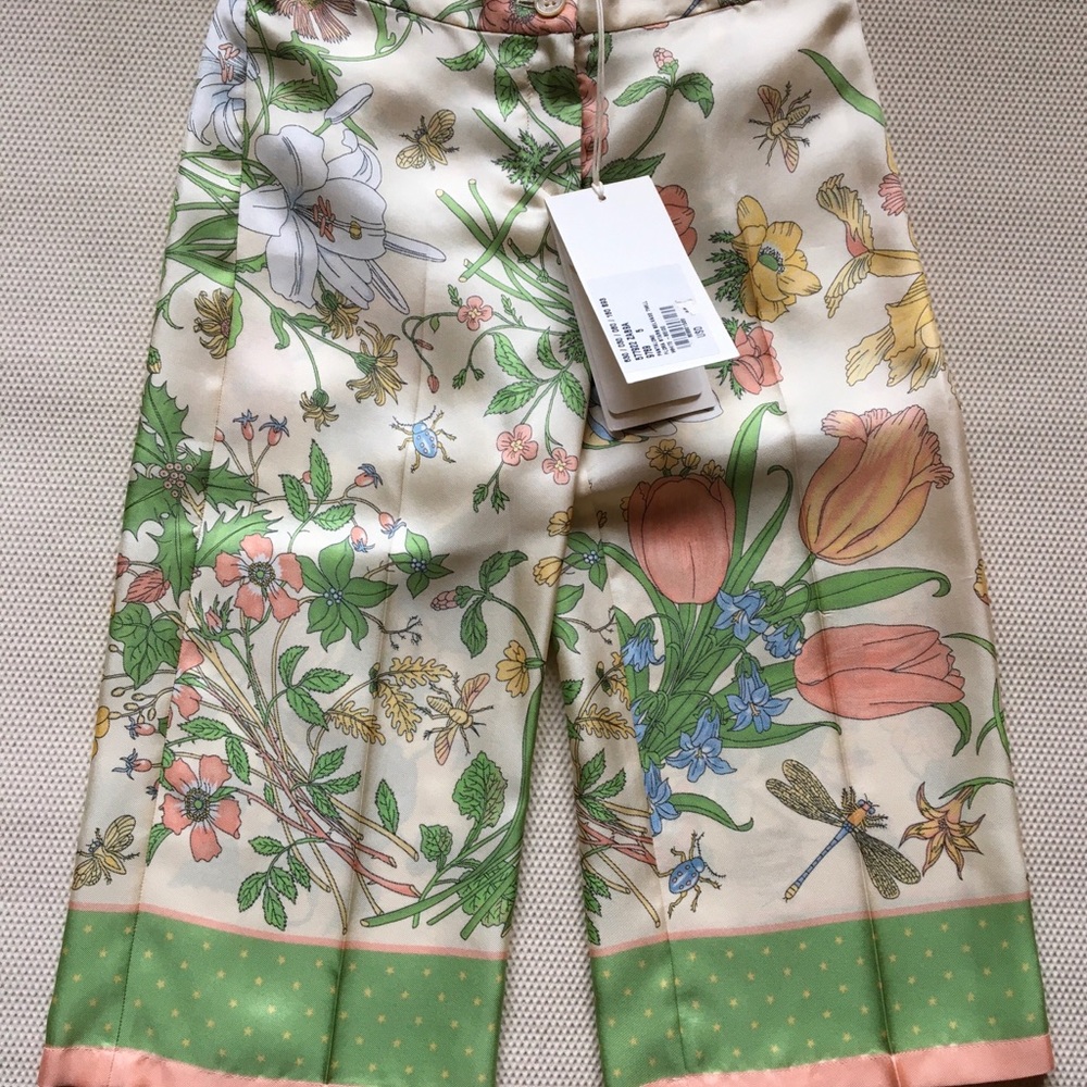 Authentic Gucci Kids Silk Floral Pants Size 5